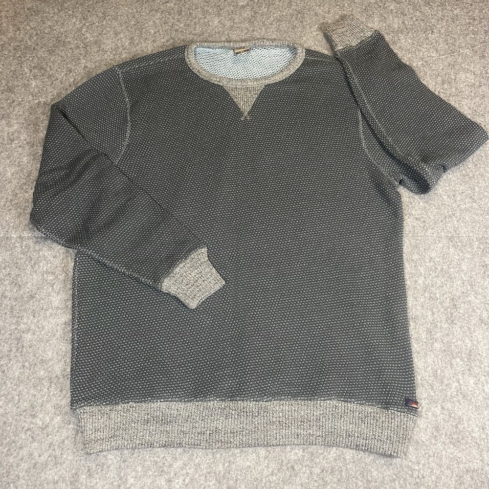 Faherty Reversible Cotton Blend Crewneck Sweater Size XL Gray/Blue